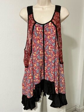 Free People FP ONE floral tunic top XS-S
